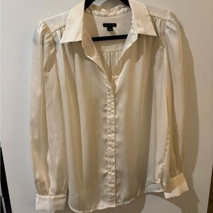 Ann Taylor Cream Satin Blouse